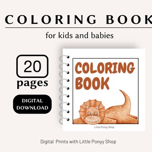 Dinosaur Coloring Book , Baby Dinosaur Printable Coloring Book , Dinosaur Activities, Printable Coloring Pages, Dinosaur Party Game