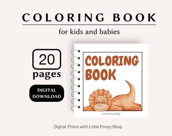 Dinosaur Coloring Book , Baby Dinosaur Printable Coloring Book , Dinosaur Activities, Printable Coloring Pages, Dinosaur Party Game