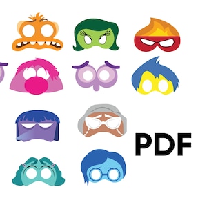 Inside Out 2 Printable Mask, Inside Out Kids Game, Inside Out Pdf, Svg, Png, Printable Kids Mask