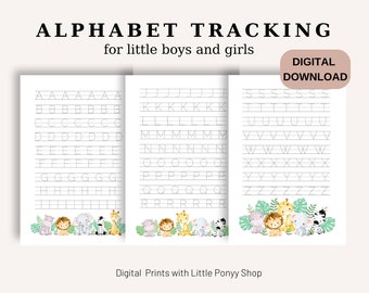 Vollständiges Alphabet Suchblatt, Nachverfolgung Aktivitäten für Vorschule, Handschrift Übung, Schreiben lernen, Lernarbeitsblatt für zu Hause