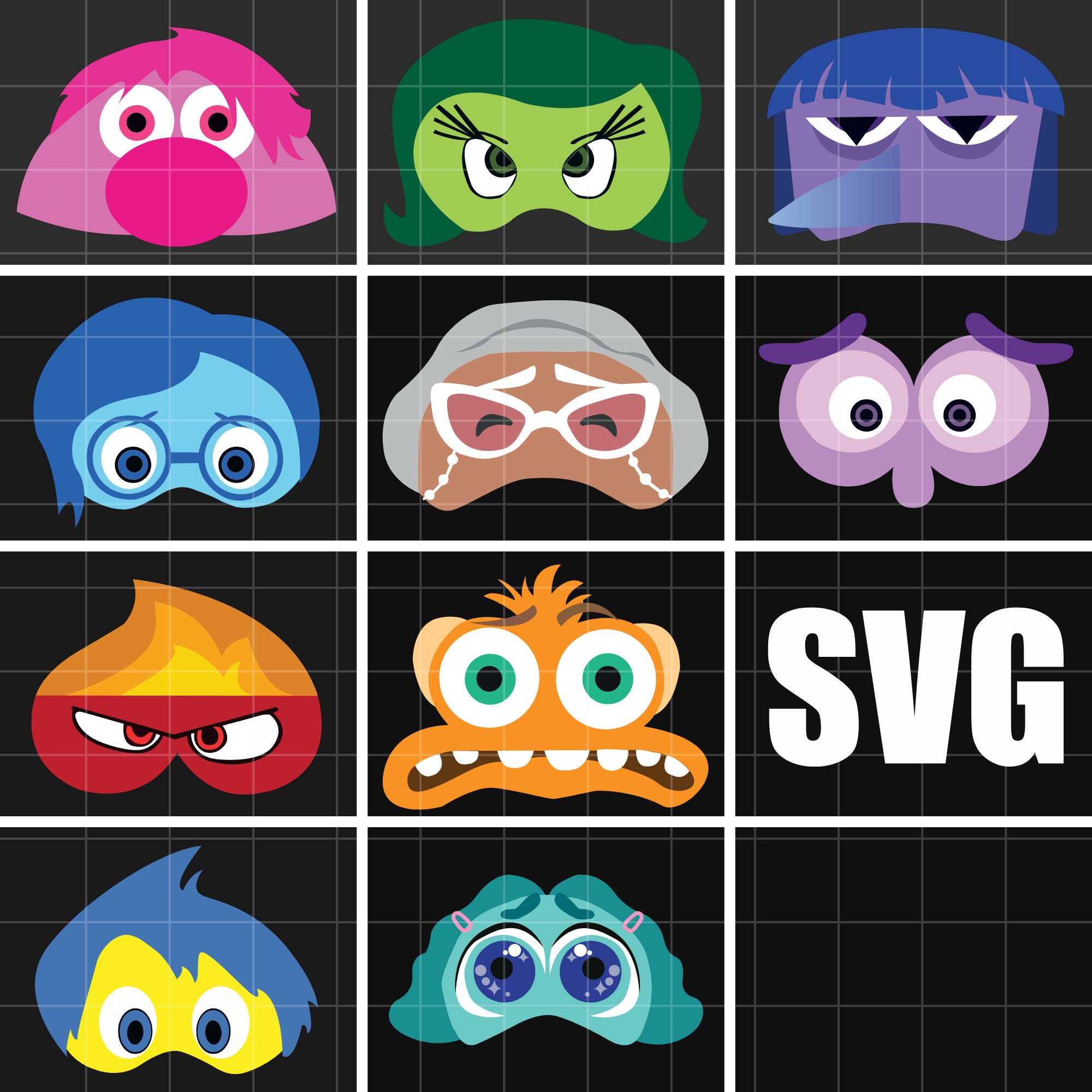Inside Out All Characters Masks , Inside Out 2 , Inside Out 2 Printable