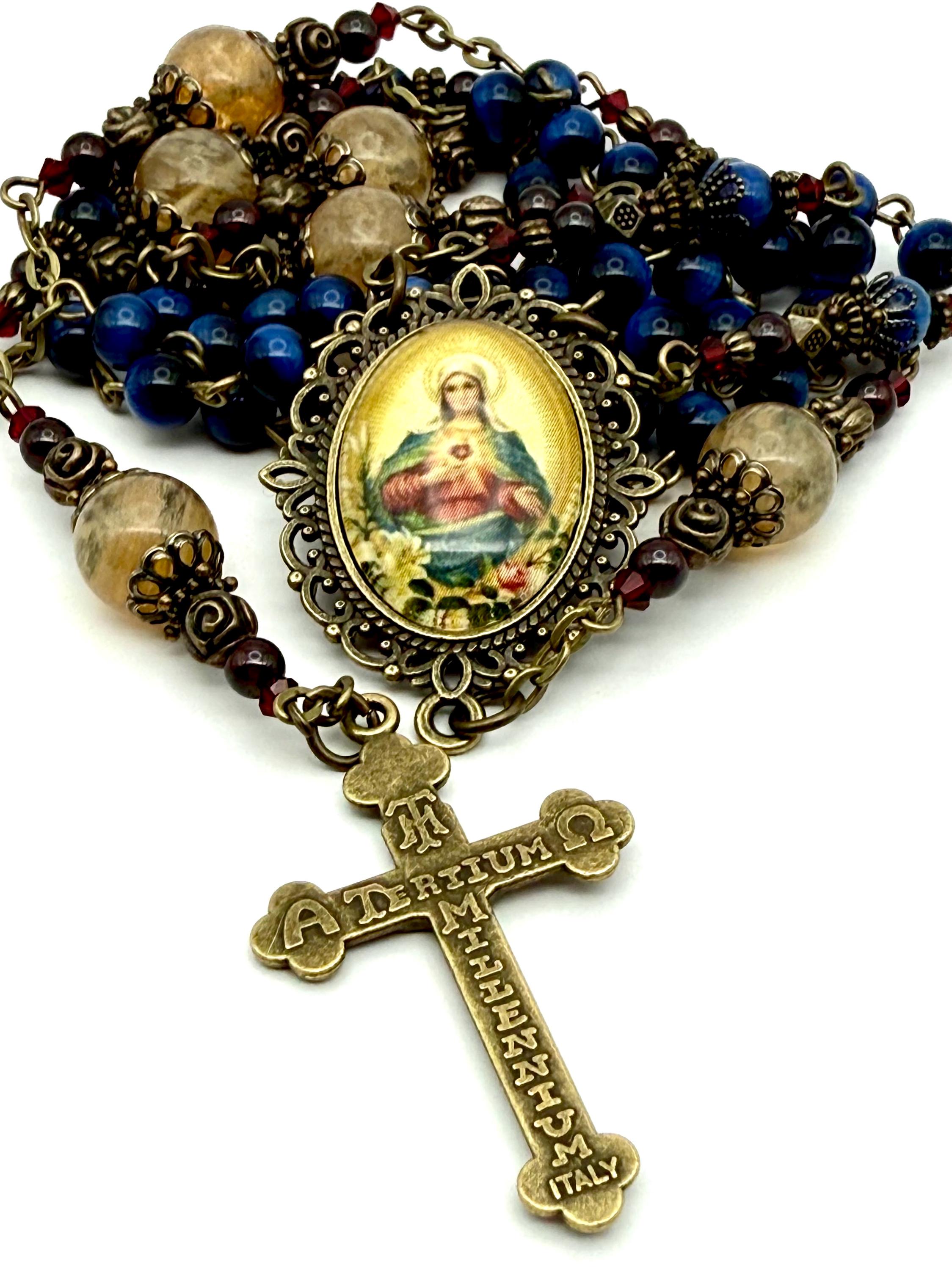 Vintage Center Immaculate Heart of Mary Heirloom Rosary | Tertium ...