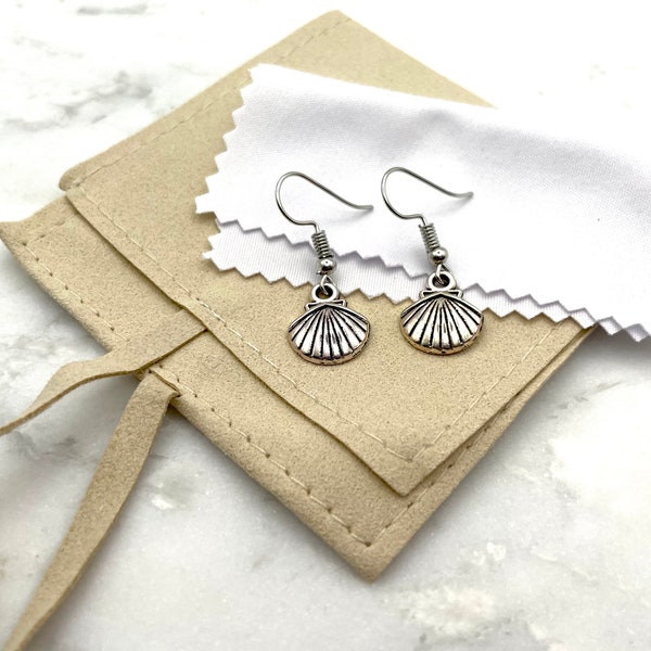 Scallop Shell Earrings | Handmade Jewelry | Baptism, First Communion, Confirmation Gift |Pilgrimage, Camino de Santiago, Way of St. James
