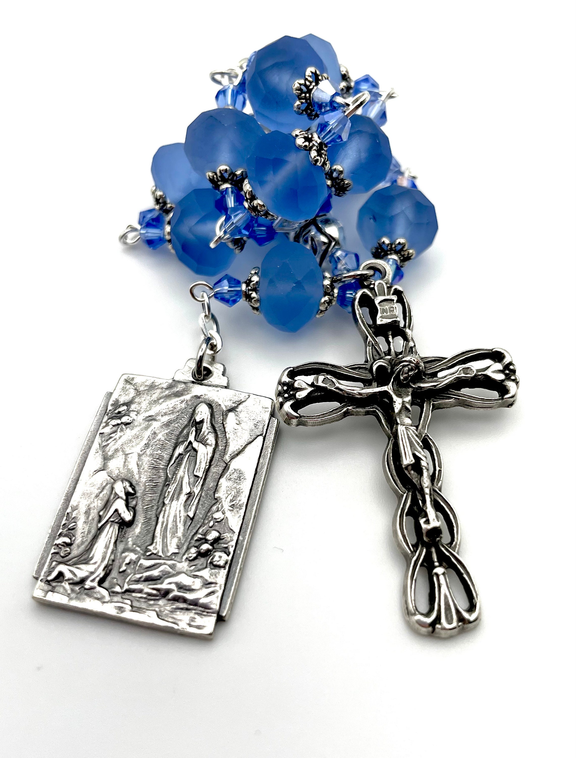 SANCTRA Chapelet De Poche Fait Main Et Béni En Terre Sainte - Médaille Saint Benoît, Croix Et Pochette Cadeau