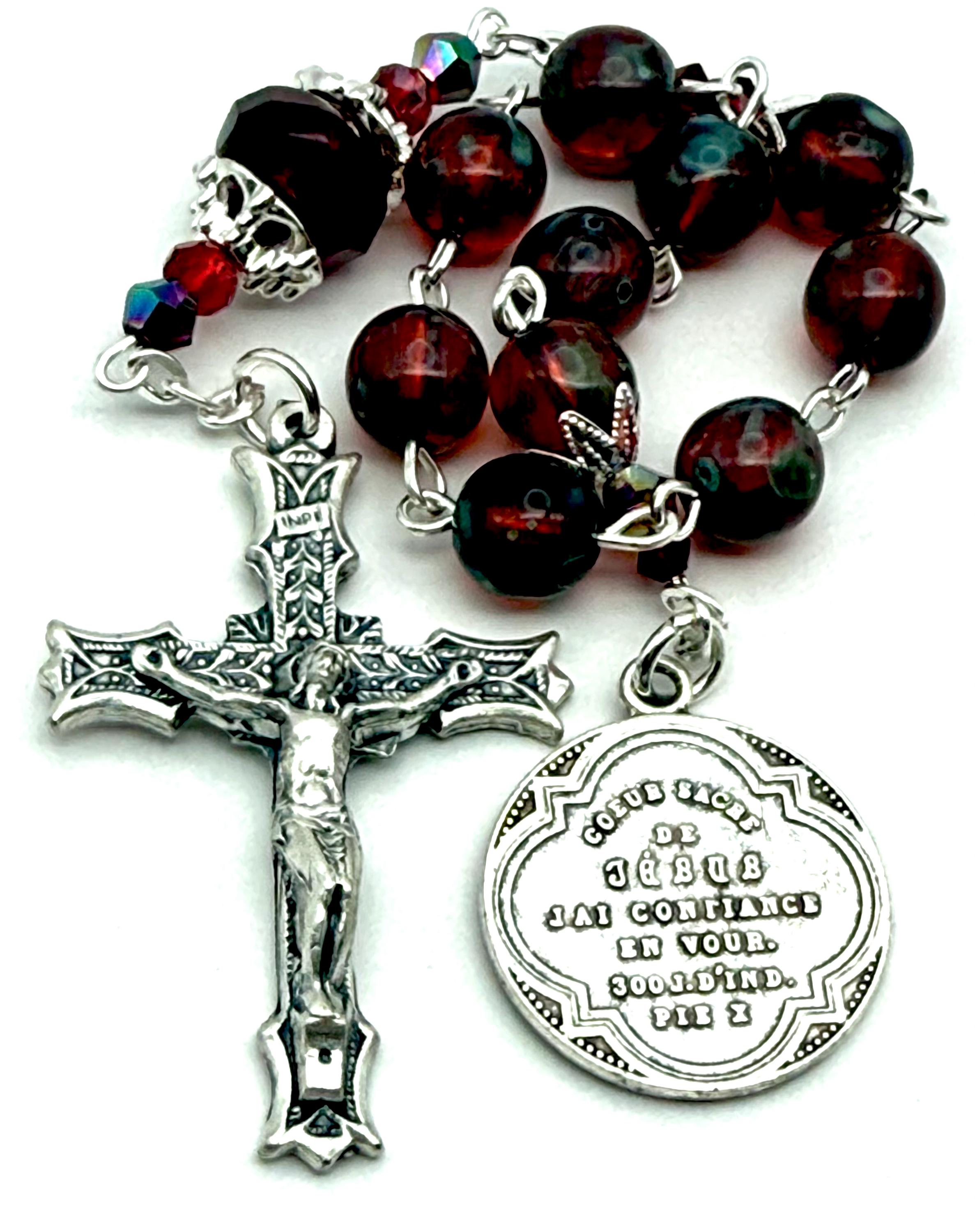 Cor Jesu Sacred Heart of Jesus Vintage Medal Tenner Chaplet One Decade ...