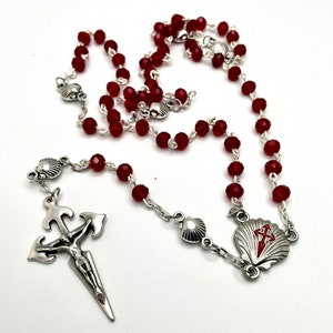 Saint James Crucifix, Scallop Shell Pilgrimage Centerpiece w/St. James Rosary— Camino, Way of St. James, Pilgrimage, Camino de Santiago