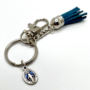 Miraculous Medal Keychain With Tassel and Clip