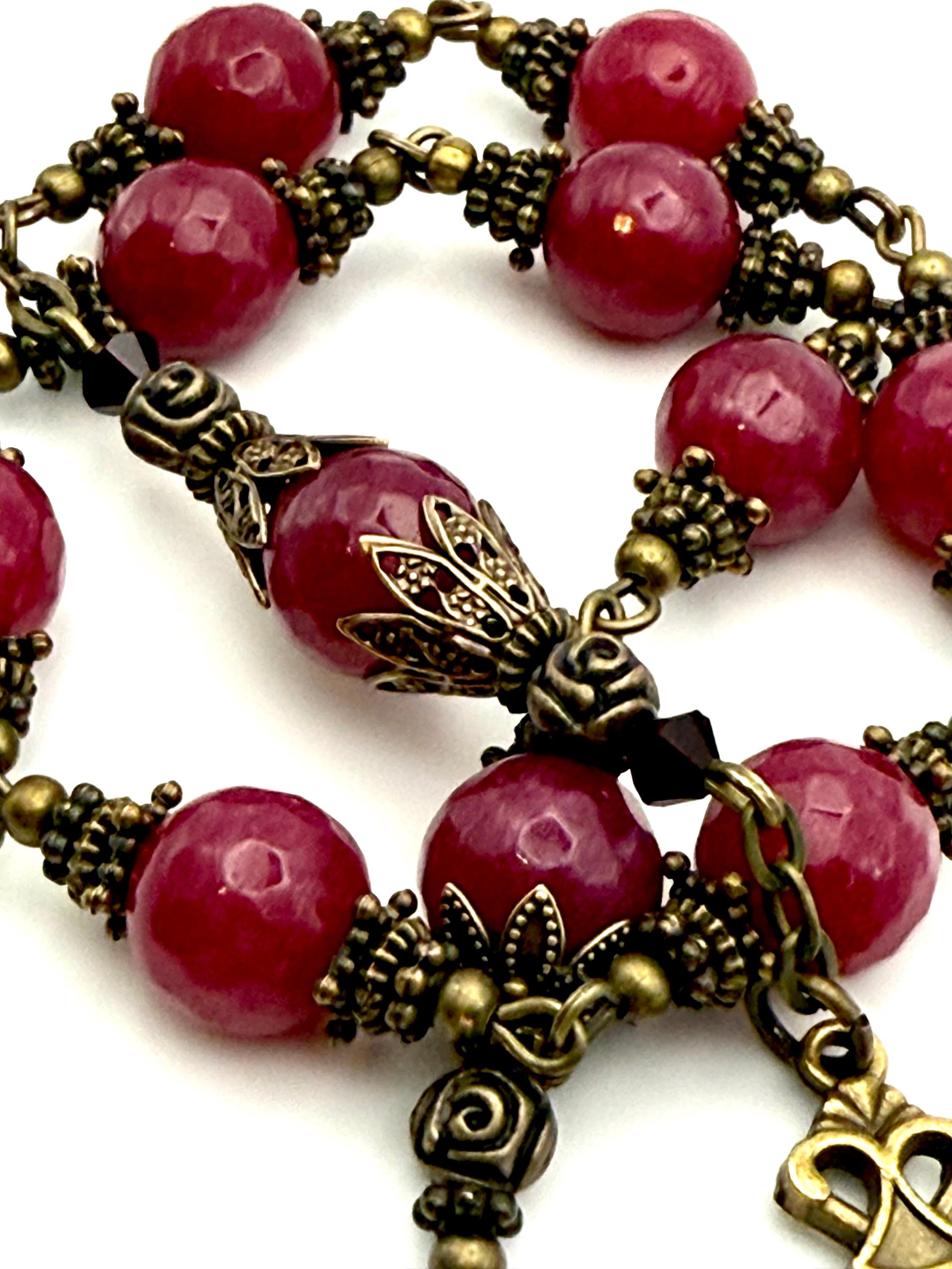 One Decade Ruby Crown of Thorns Ecce Homo Heirloom Handcrafted Tenner Chaplet One ...