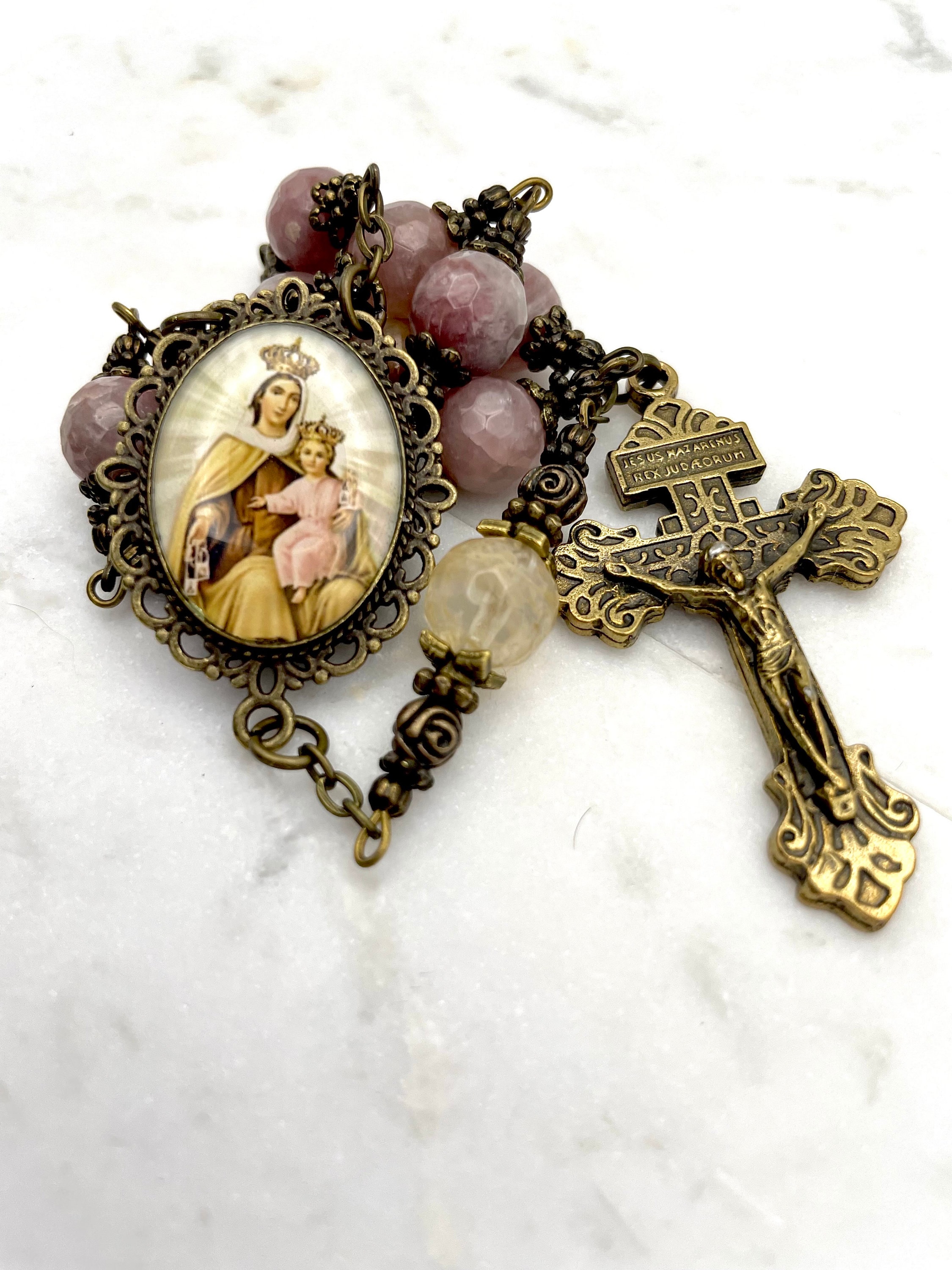 Mt Carmel bruin scapulier katholieke bescherming ketting bruin scapulier sacramenteel geloof ketting Mt Carmel devotionele cadeau - België