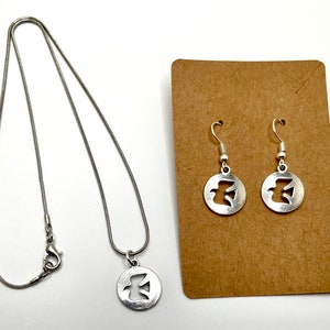 Holy Spirit Dove Cutaway Earrings & Necklace Set