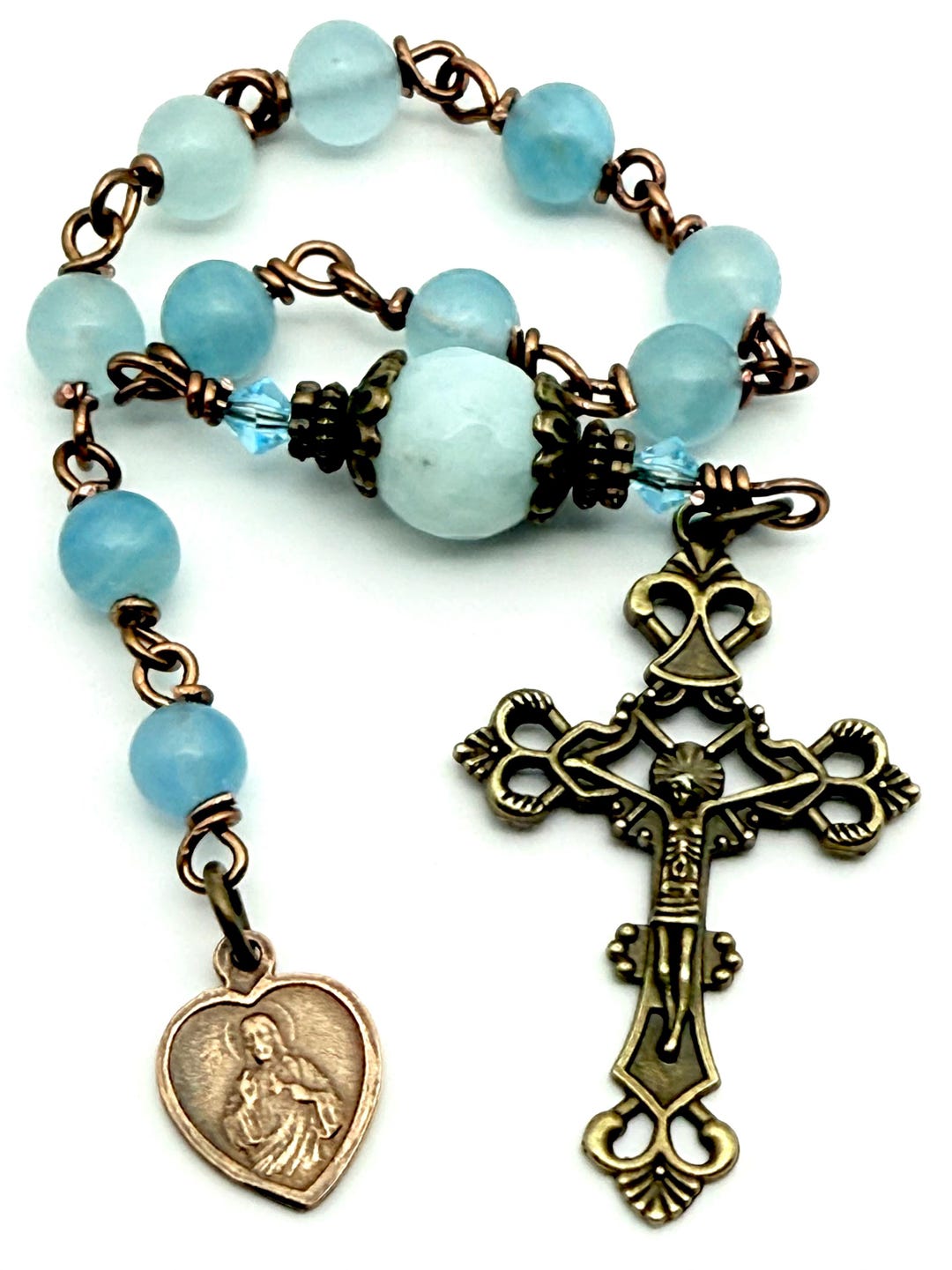 Petite Tenner Chaplet One Decade Pocket Rosary | Sacred Heart of Jesus ...