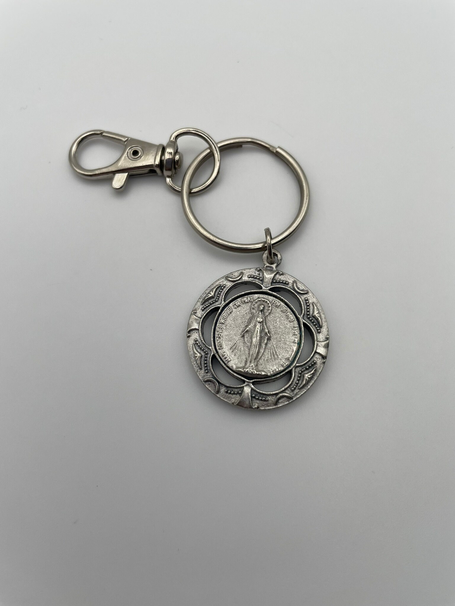 Wooden Crucifix Keychain- Silver Corpus INRI Inscription | Stainless ...