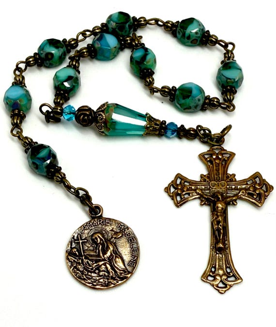 Confirmation Holy 10 Decade Rosary Single Decade Rosary Holy Virgin Mary Brown Beads Jesus Cross