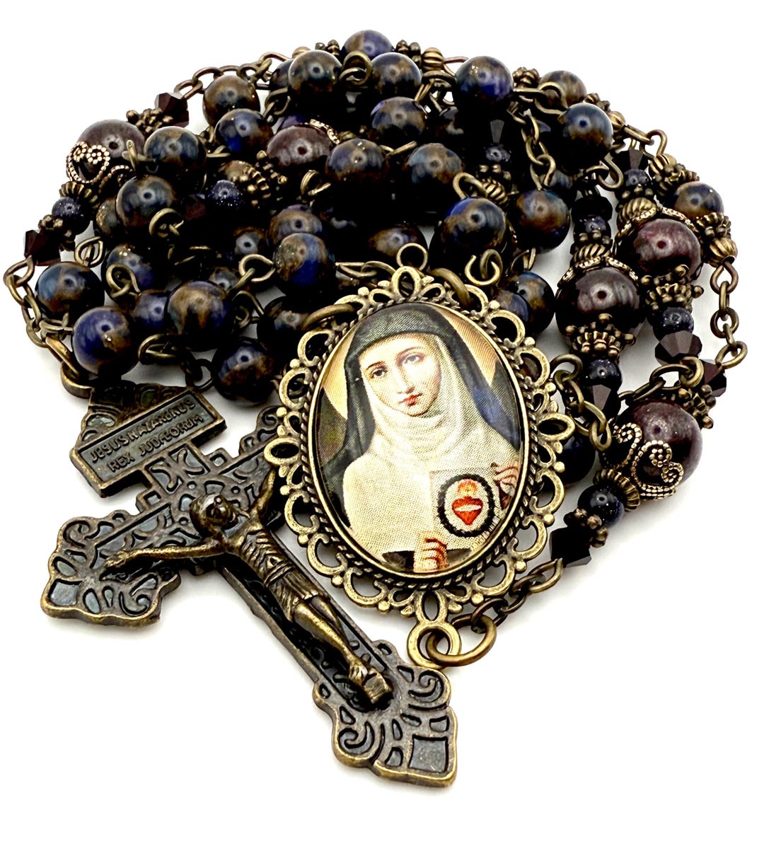 Sacred Heart of Jesus, Saint Margaret Mary Alacoque Heirloom Rosary ...