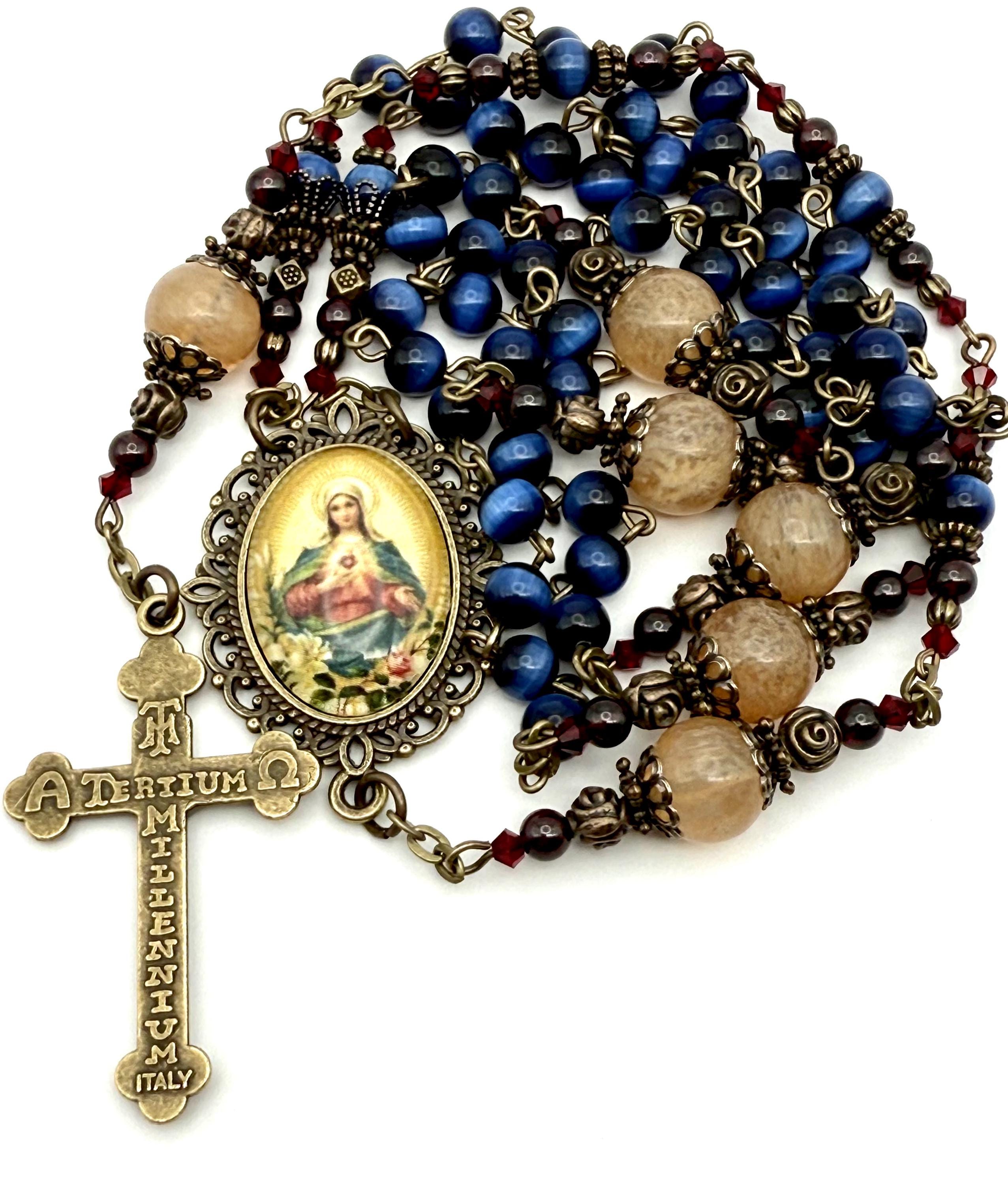 Vintage Center Immaculate Heart of Mary Heirloom Rosary | Tertium ...