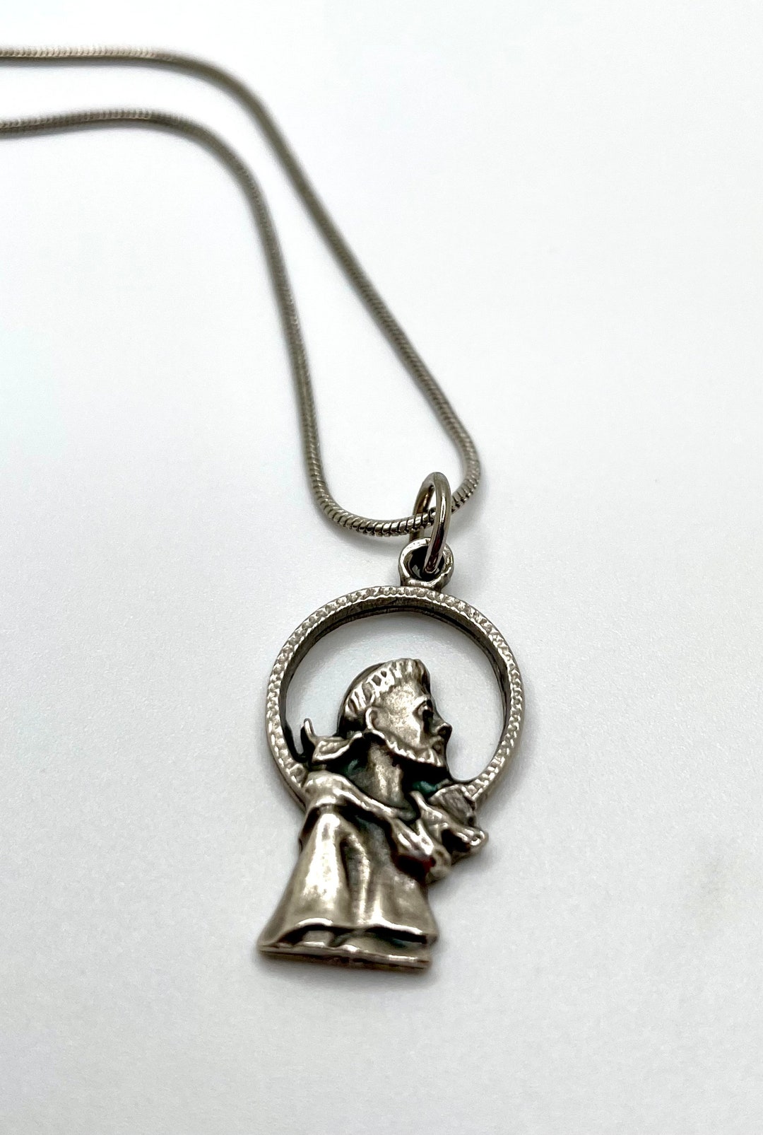 St. Francis of Assisi Necklace on 18” Silver Chain - Etsy