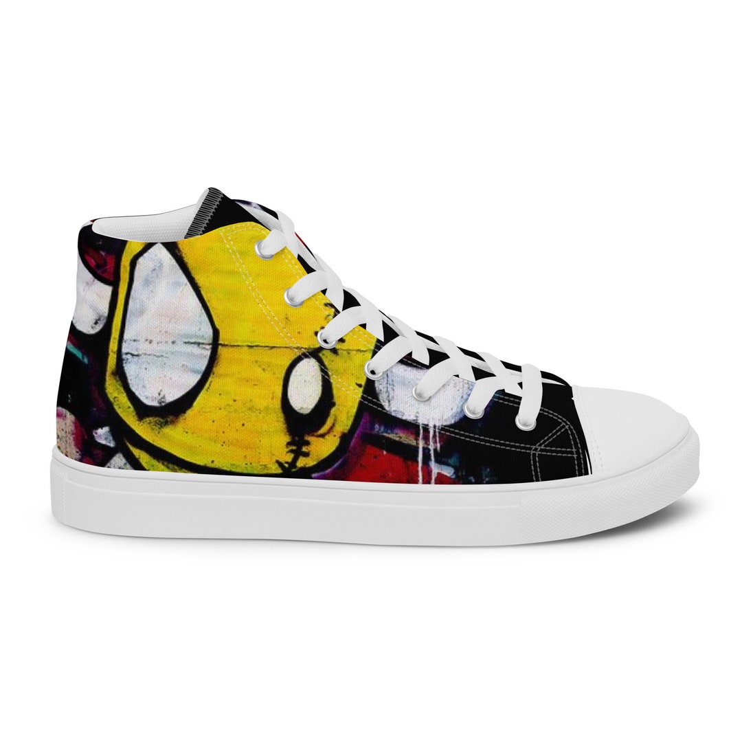 Sneaker Headz Kicks Mens Canvas Ankle High Top Custom Graffiti Design