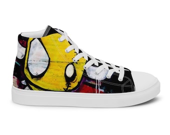 Sneaker Headz Kicks ~ Mens Canvas Ankle High Top Custom Graffiti Design Sneakers / Kicks / Runners ~ Designed in house by us.