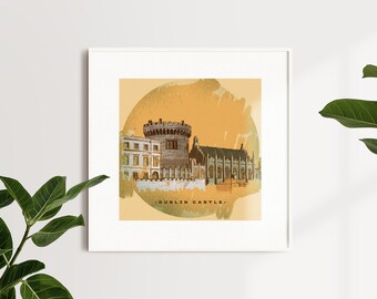 Illustration Canvas, Dublin Artwork, Digital Art Print