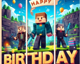 Minecraft birthday banner