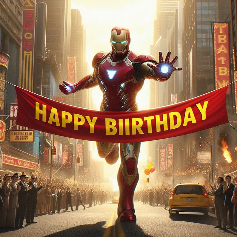 Iron Man Happy Birthday Banner - Etsy