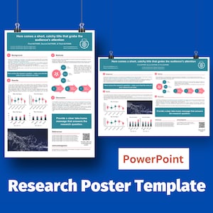 Academic Poster Template PowerPoint to present your scientific research - A0 size Portrait and Landscape formats