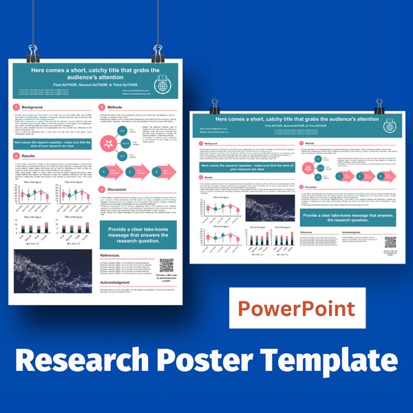 Modèle PowerPoint de poster académique pour présenter vos recherches scientifiques - Formats portrait et paysage au format A0