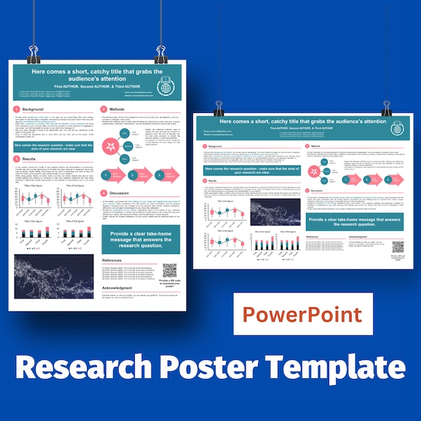 Modèle PowerPoint de poster académique pour présenter vos recherches scientifiques - Formats portrait et paysage au format A0