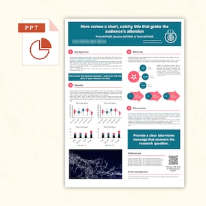 Plantilla de póster académico de PowerPoint para presentar su investigación científica - Tamaño A0 Retrato