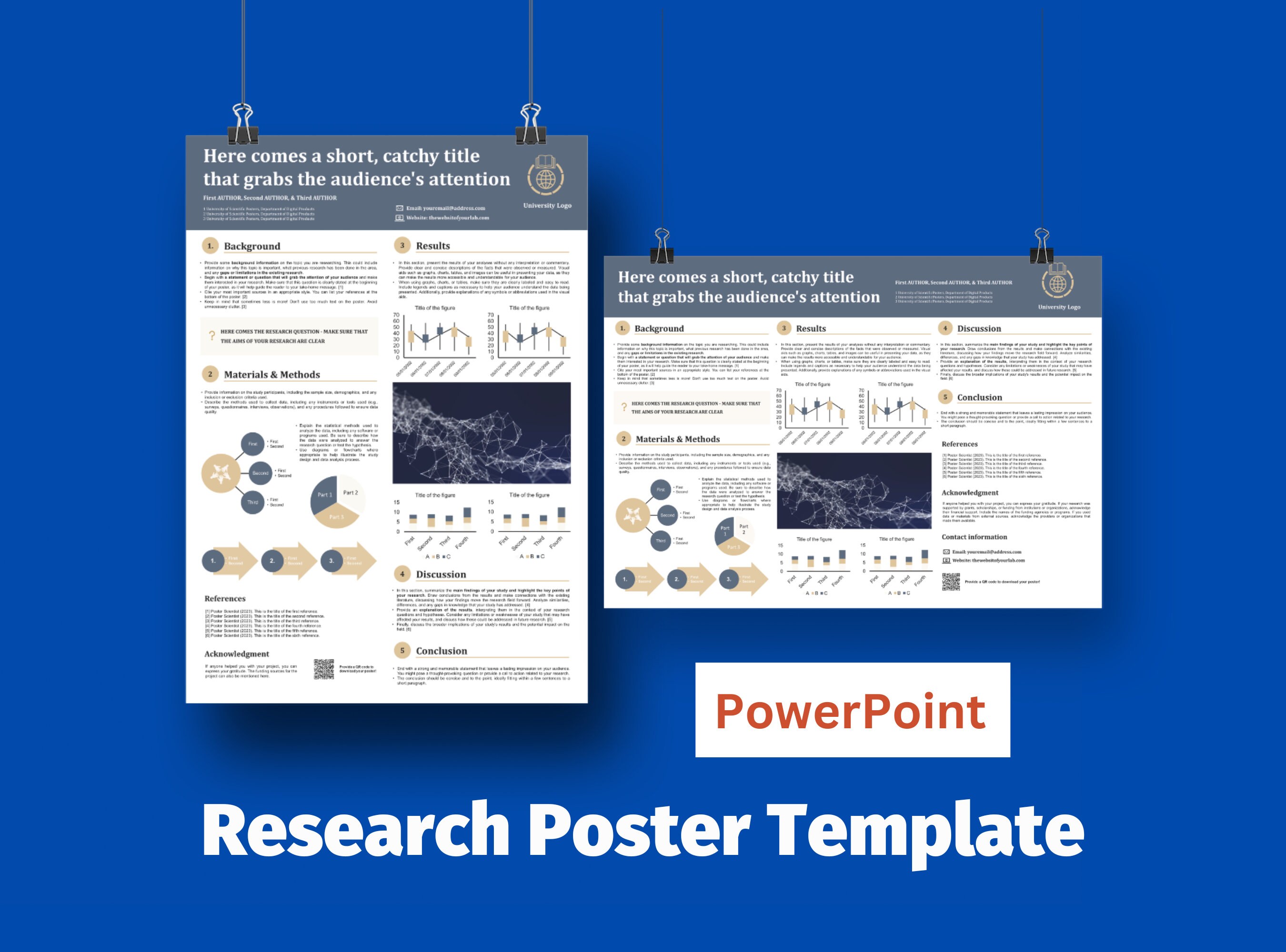Academic Poster Template Powerpoint to Present Your Research Ideal for