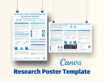 Research Poster Template Canva for academic and scientific presentations - A0 size Portrait and Landscape - ideal for PhD students