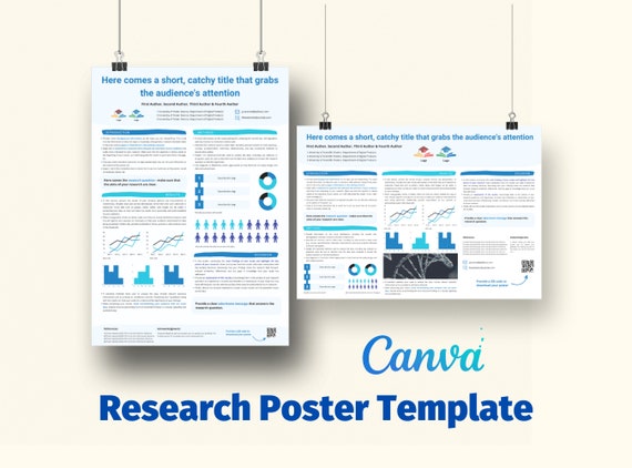 Research Poster Template Canva for Academic and Scientific Presentations A0  Size Portrait and Landscape Ideal for Phd Students - Etsy