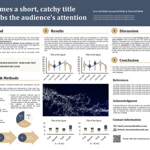 Academic Poster Template PowerPoint to present your research ideal for PhD presentations, scientific posters A0 Landscape image 2