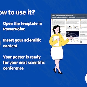 Academic Poster Template PowerPoint to present your research ideal for PhD presentations, scientific posters A0 Landscape image 3