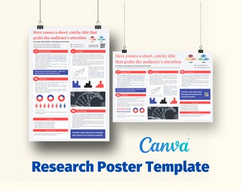 Academic Research Poster Template in Canva to present your research - A0 size Portrait and Landscape formats - Ideal for PhD students
