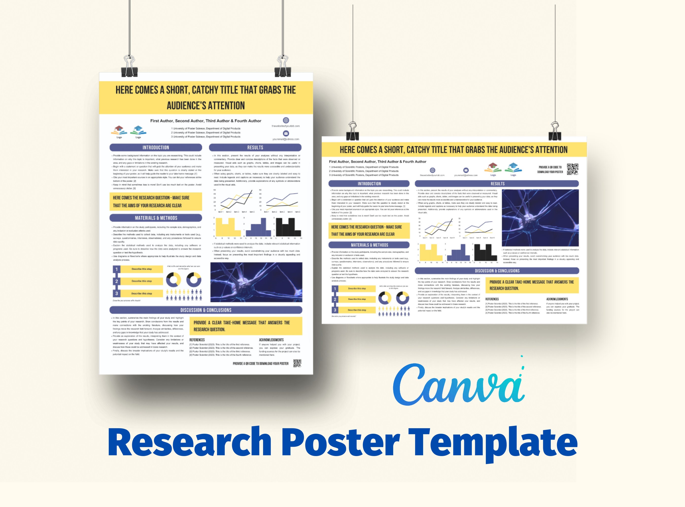 Research Poster Canva Template for Academic Presentations and