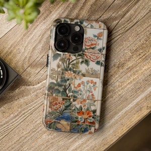Vintage Tile Floral Tough Phone Cases