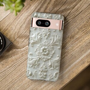 google pixel phone case 9 pro 9 pro xl 8 7 in creamy white floral pattern plasterwork motif