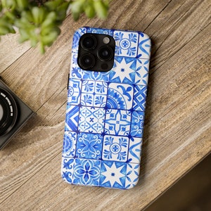 Azulejo iPhone Case Compatible with all types of iPhones 15, 14, 13, 12, 11, X, 8 and more! Samsung Galaxy or Google Pixel Pastel Blue