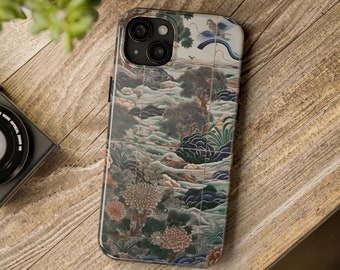 Étuis pour iPhone à carreaux vintage, motif floral oriental carrelé