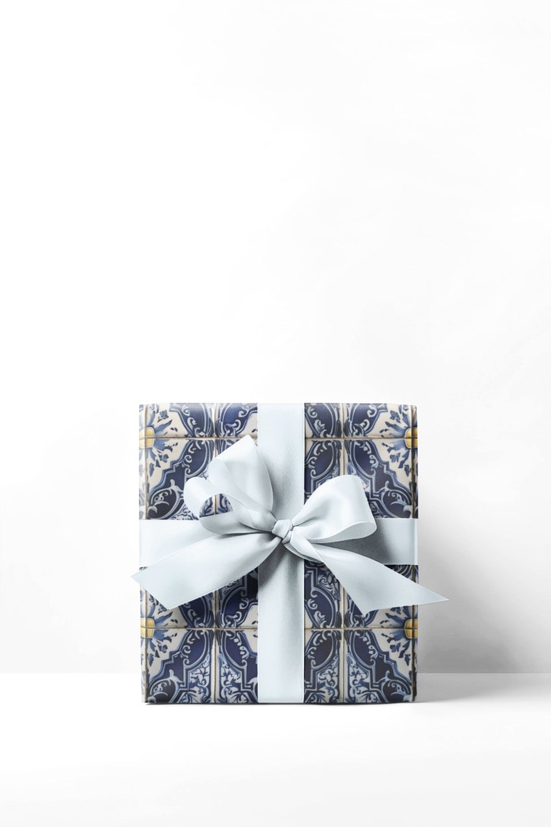 mediterranean wedding gift wrapping paper