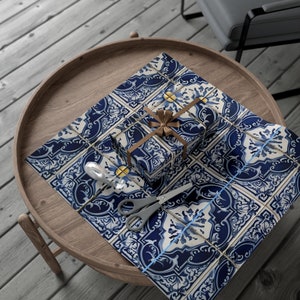 Gift Wrapping Paper With Antique Tile Pattern