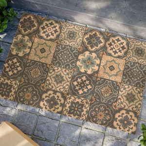Tapete de entrada Azulejo, capacho estilo português - motivo de azulejos azuis