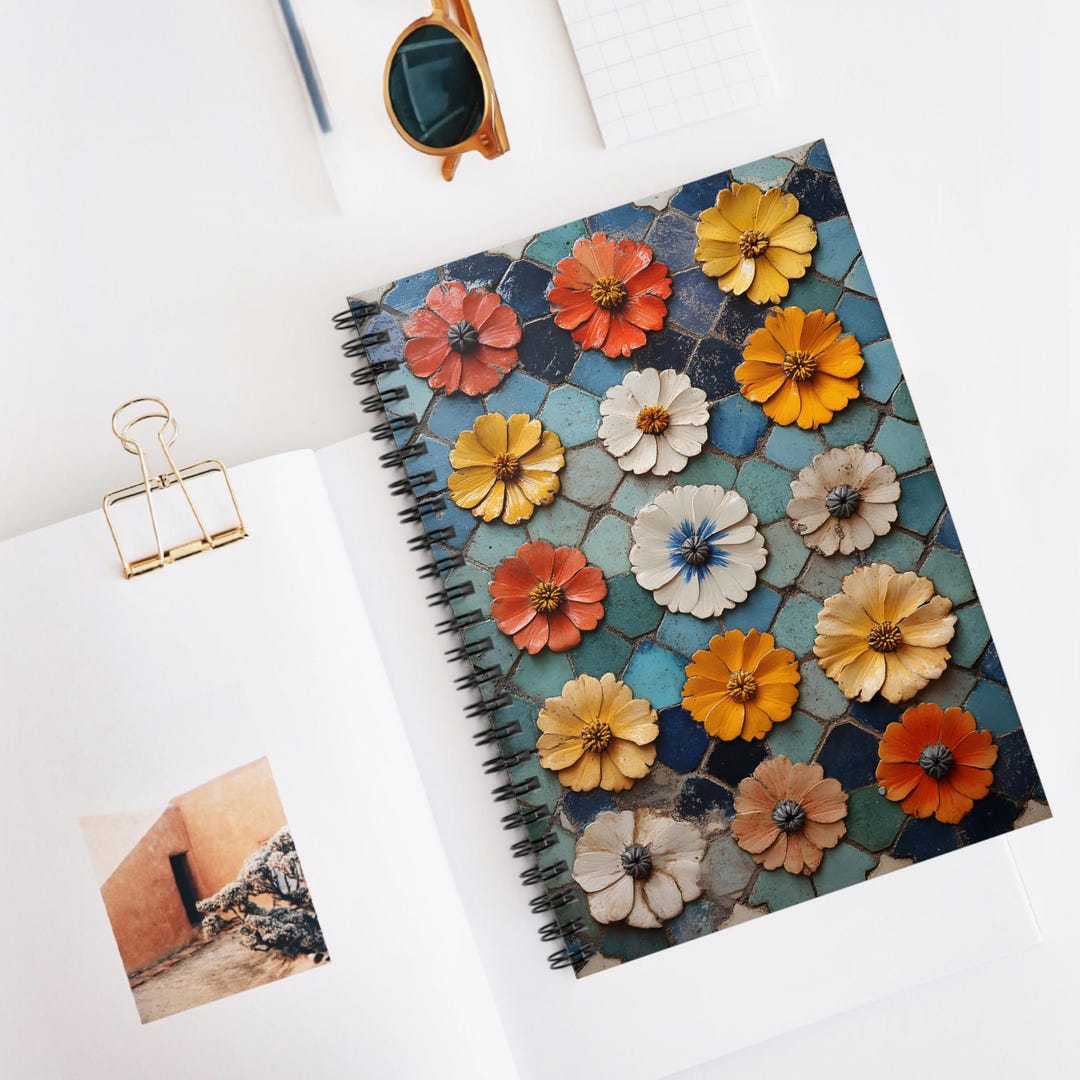 Floral Notebook - Vibrant Spring Flowers Design, Cute Journal Gift ...