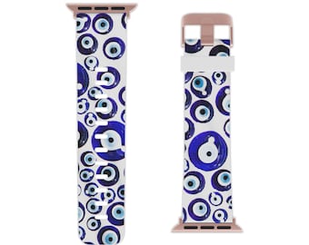 Evil Eye Apple Watch Band: Blue Coastal Design, Protective TPU Strap