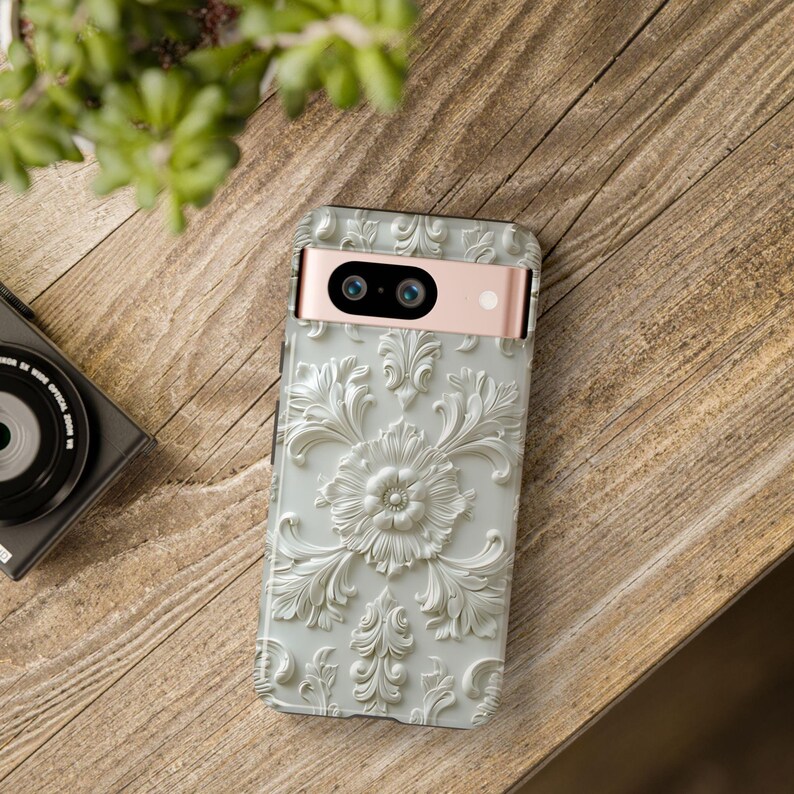 google pixel phone case 9 pro 9 pro xl 8 7 in creamy white floral pattern plasterwork motif