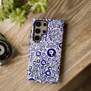 Blue Evil Eye Tough Case for Samsung Galaxy Phones. S24 Models now available. Also Google Pixel 8