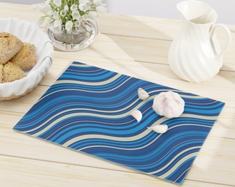 Summer Blue Glass Cutting Board, housewarming gift