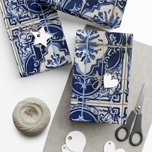 Gift Wrapping Paper With Antique Tile Pattern