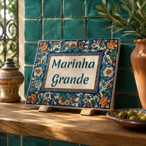 Enseigne personnalisée pour carreaux de céramique, Plaque décorative de style espagnol, Nom et adresse de maison personnalisés, Décoration d'intérieur méditerranéenne